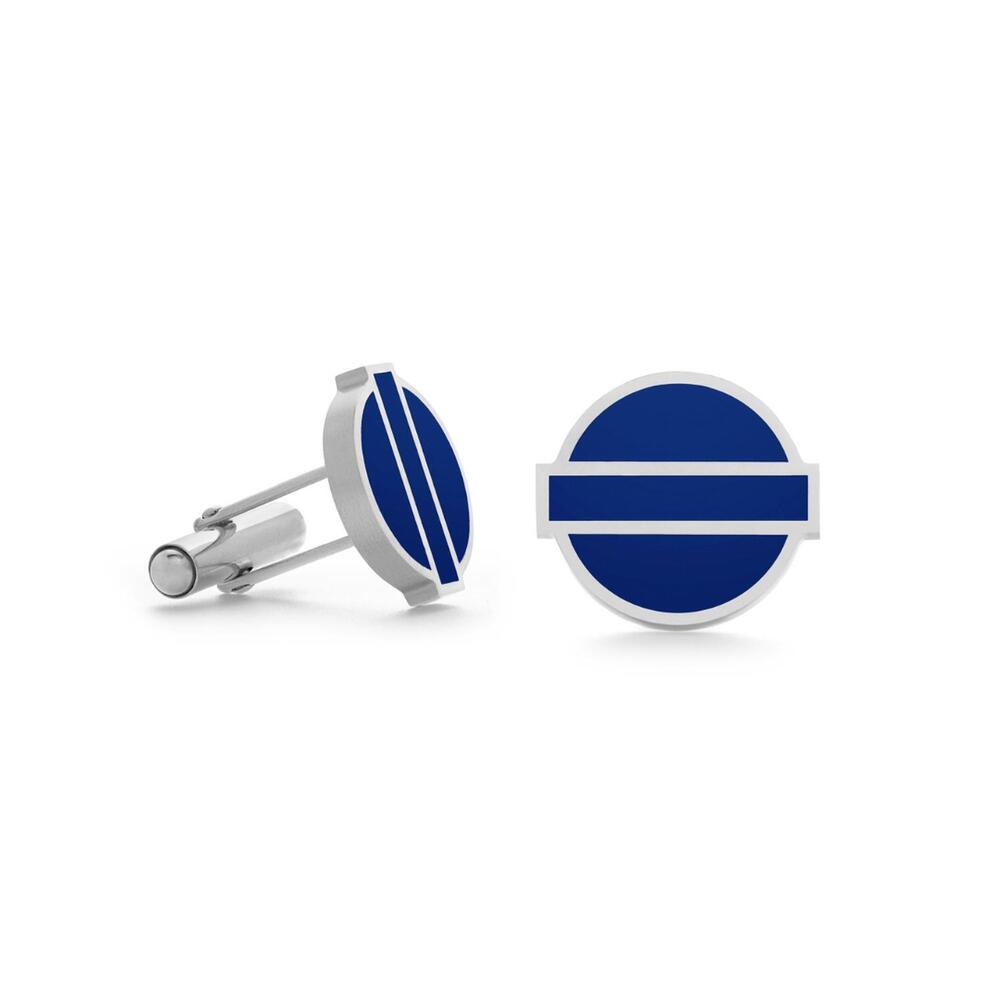 NEW MISSION ATELIER men's fusion cufflinks in french navy enamel